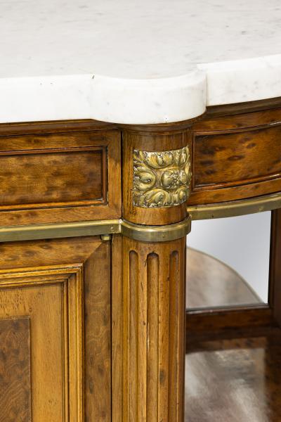 French Louis XVI Style Mahogany and Brass Server Cabinet