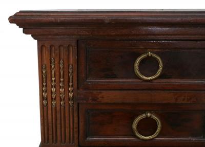 French Louis XVI Style Mahogany and Leather Top Desk