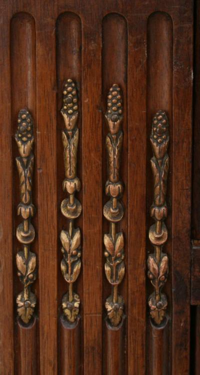 French Louis XVI Style Mahogany and Leather Top Desk