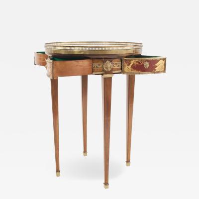 French Louis XVI Style Mahogany and Marble End Table