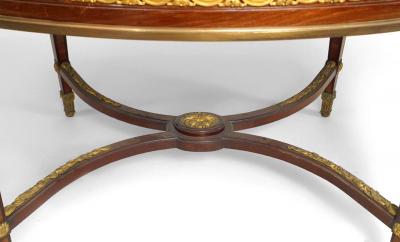 French Louis XVI Style Marble Top Center Table