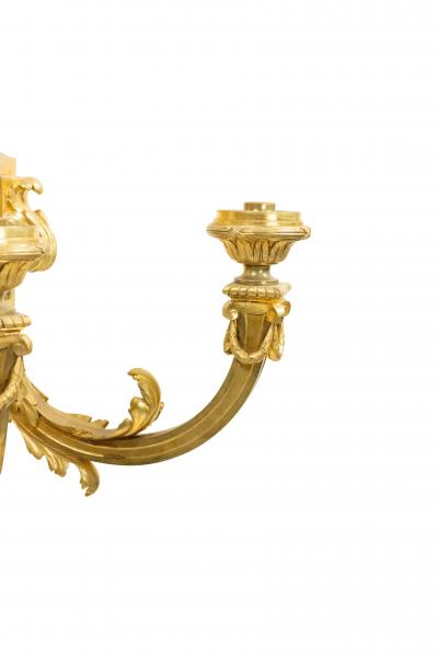 French Louis XVI Style Monumental Bronze Dore Wall Sconces