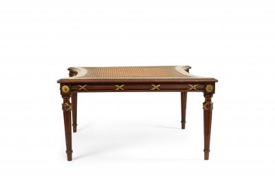 French Louis XVI Style Ormulu Mahogany Ottoman