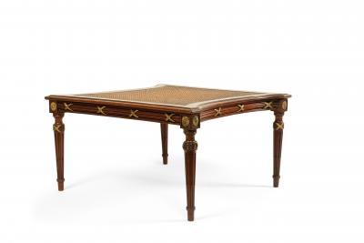 French Louis XVI Style Ormulu Mahogany Ottoman