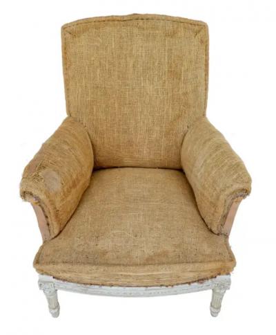 French Louis XVI Style Painted Berg re with Matching Ottoman circa 1870