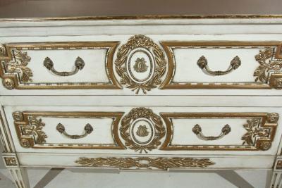 French Louis XVI Style Painted Commode Stamped Jansen