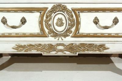 French Louis XVI Style Painted Commode Stamped Jansen