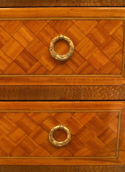 French Louis XVI Style Parquetry Inlaid Small Commode