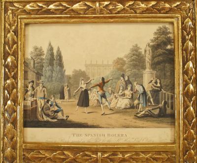 French Louis XVI Style Wall Mirror with Engraved Scene