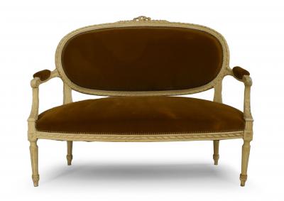 French Louis XVI Velvet Loveseat