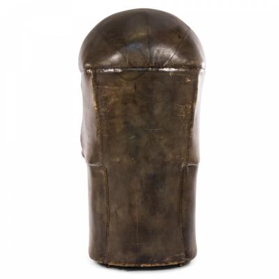 French Louis XVI Walnut Hooded Leather Chair