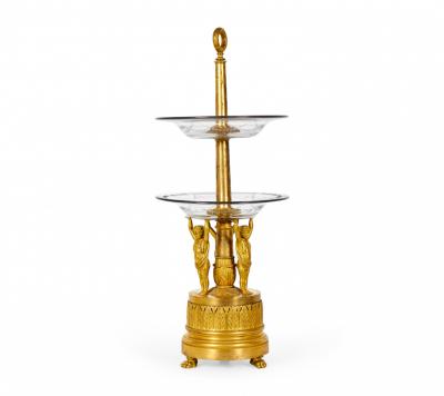 French Louis XVi Style Bronze Dore Cupid Centerpiece
