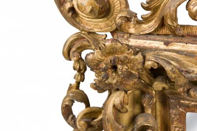 French Louis Xv Filigree Carved Giltwood Wall Mirror