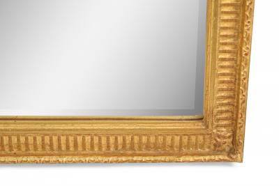 French Louis Xvi Style Bow Knot Pediment Giltwood Wall Mirror