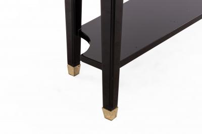 French Lucien Rollin Style Black Lacquer Console Table