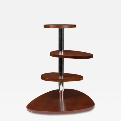 French Mahogany 4 Tier Pivoting Mexique Table Style of Charlotte Perriand