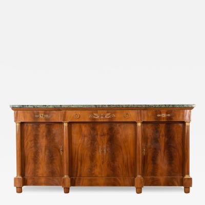 French Mahogany Marble Empire Style Enfilade
