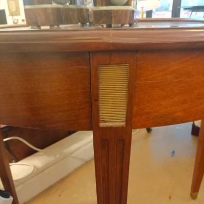 French Mahogany Nightstand with Grey Marble Top