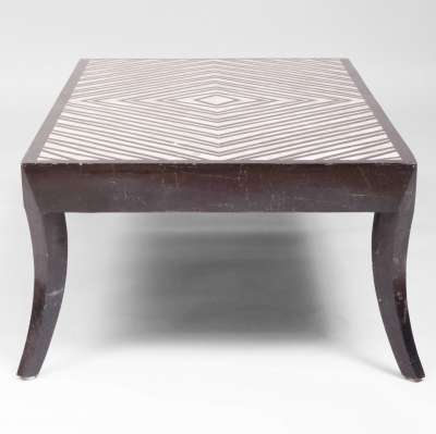 French Marble Inlay Cocktail Table
