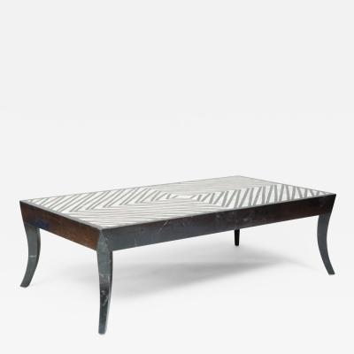 French Marble Inlay Cocktail Table