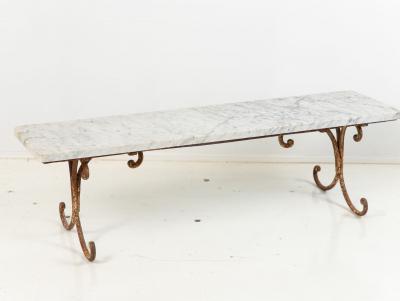 French Marble and Iron Dessert Stand Mid 20th Century