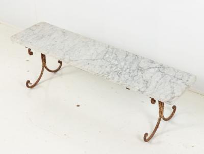 French Marble and Iron Dessert Stand Mid 20th Century