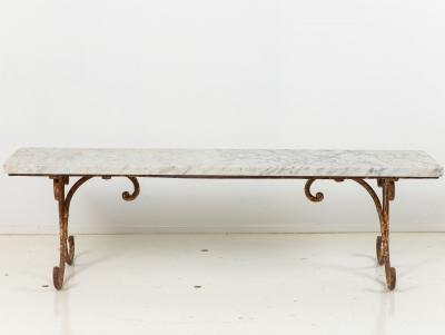 French Marble and Iron Dessert Stand Mid 20th Century