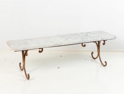 French Marble and Iron Dessert Stand Mid 20th Century