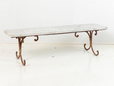 French Marble and Iron Dessert Stand Mid 20th Century