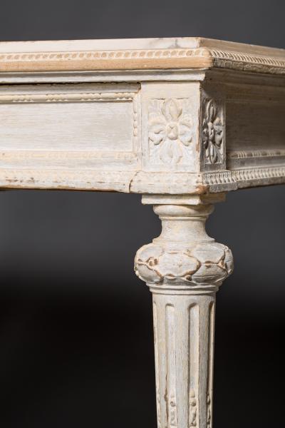 French Marble and Wood Center Table