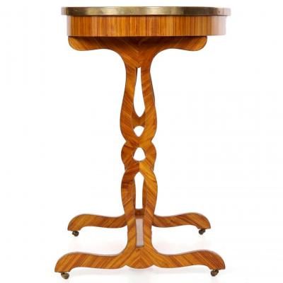 French Marquetry Inlaid 19th Century Writing Table Desk