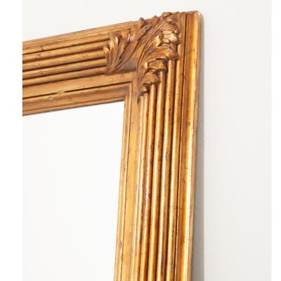 French Massive Painted Gold Framed Mirror