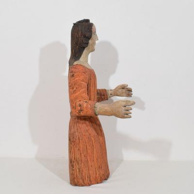 French Medieval Painted Wooden Madonna