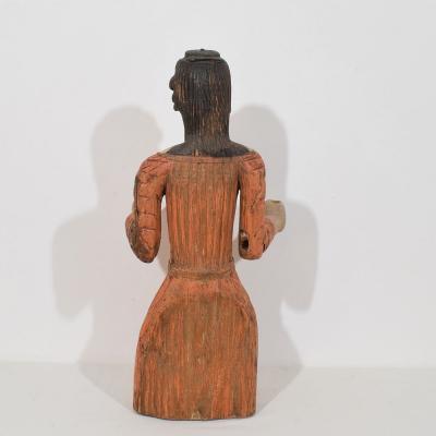 French Medieval Painted Wooden Madonna