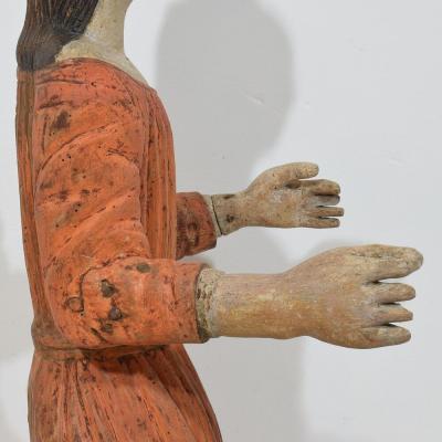 French Medieval Painted Wooden Madonna