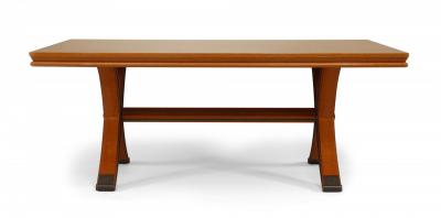 French Mid Century Art Moderne Lacewood Dining Table Manner of Andre Arbus 