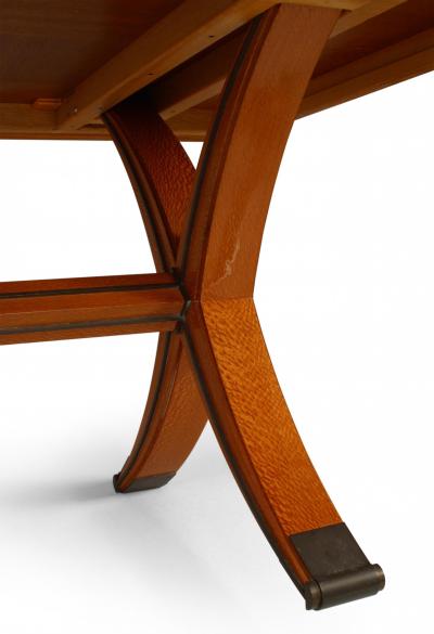 French Mid Century Art Moderne Lacewood Dining Table Manner of Andre Arbus 