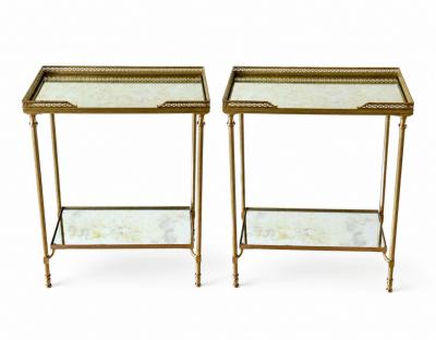 French Mid Century Bagues Style Brass and glomis Side Tables Circa 1950 65