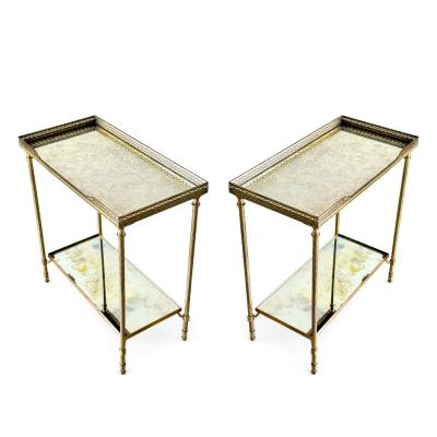French Mid Century Bagues Style Brass and glomis Side Tables Circa 1950 65