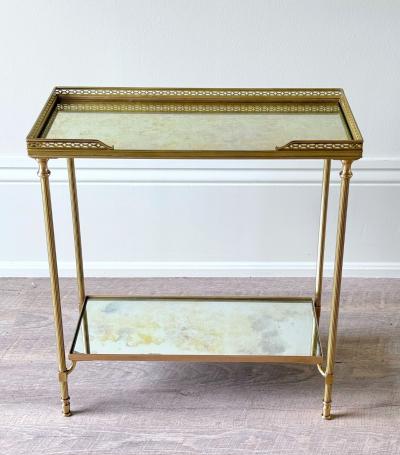 French Mid Century Bagues Style Brass and glomis Side Tables Circa 1950 65