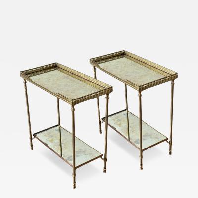 French Mid Century Bagues Style Brass and glomis Side Tables Circa 1950 65