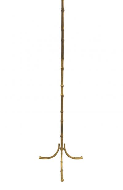 French Mid Century Bagues Style Faux Bamboo Floor Lamp