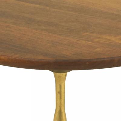 French Mid Century Brass Faux Bamboo and Rosewood Coffee Table