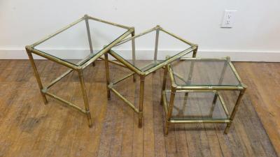 French Mid Century Brass Nesting Tables