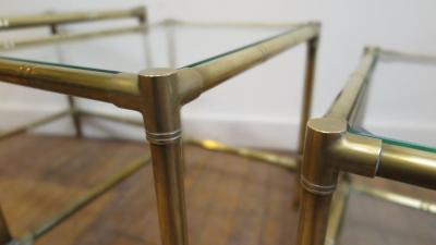 French Mid Century Brass Nesting Tables