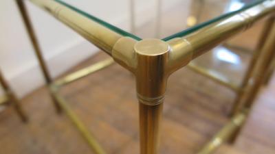 French Mid Century Brass Nesting Tables