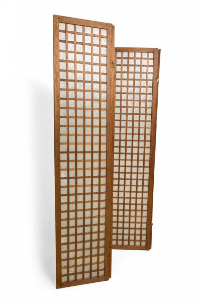 French Mid Century Cerused Wood and Mother of Pearl Four Panel Screen