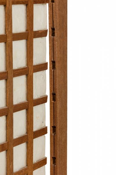 French Mid Century Cerused Wood and Mother of Pearl Four Panel Screen