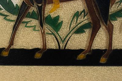 French Mid Century Equestrian Glass Wall Plaque