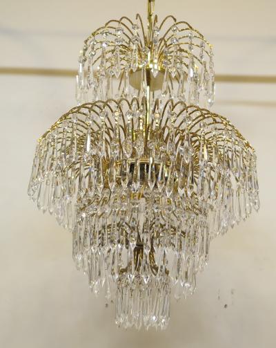 French Mid Century Hollywood Regency Waterfall Chandelier